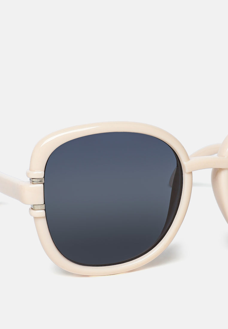 non-classic oversized oval sunglasses#color_beige