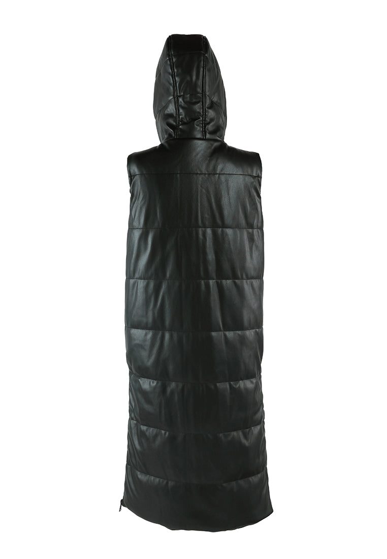 oversized quilted puffer sleeveless jacket#color_black