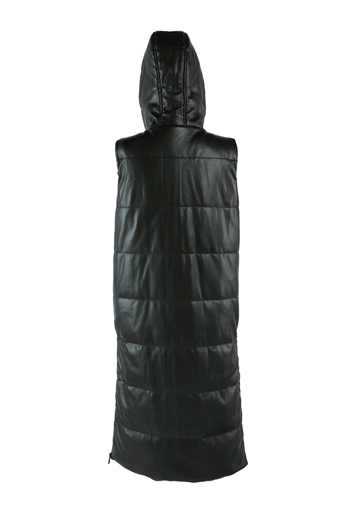 oversized quilted puffer sleeveless jacket#color_black
