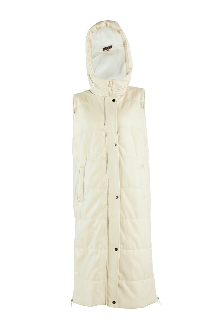 oversized quilted puffer sleeveless jacket#color_cream