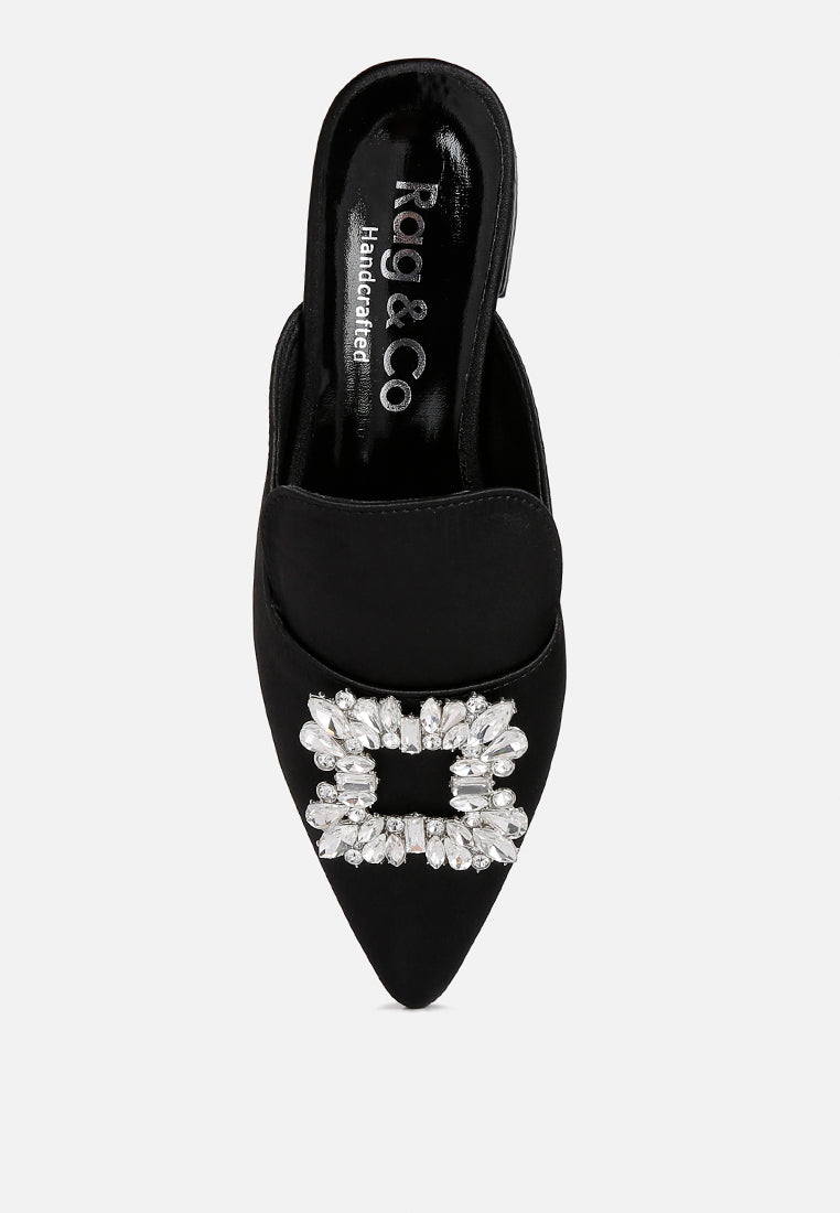 perrine diamante brooch slip on mules by ruw#color_black