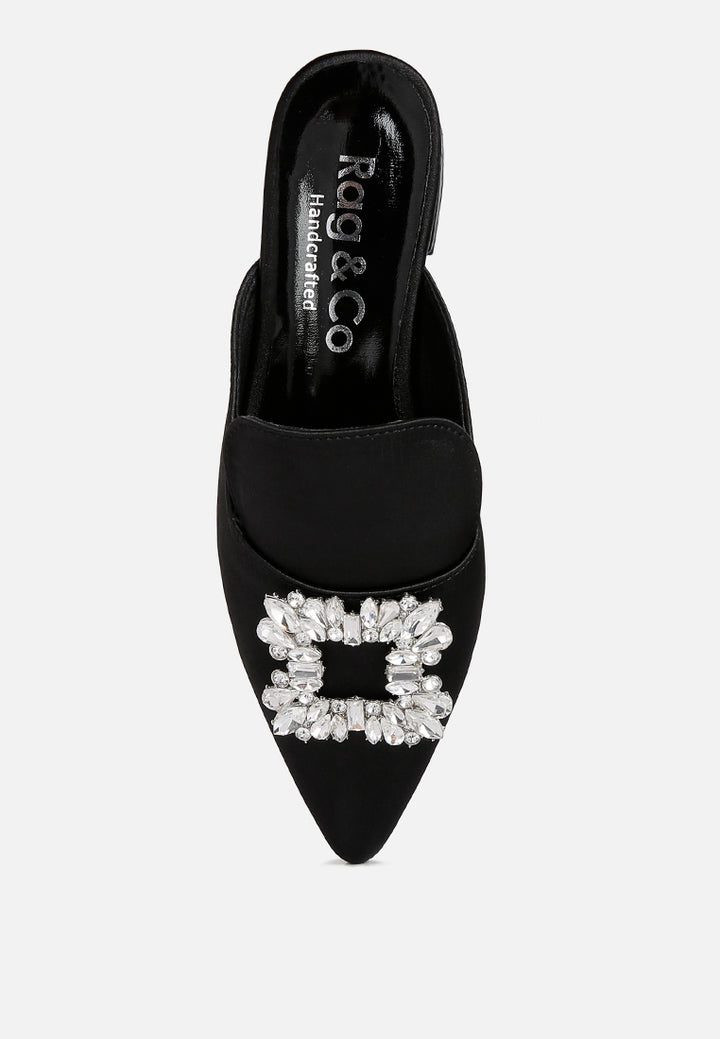 perrine diamante brooch slip on mules by ruw#color_black