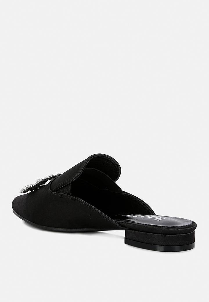perrine diamante brooch slip on mules by ruw#color_black