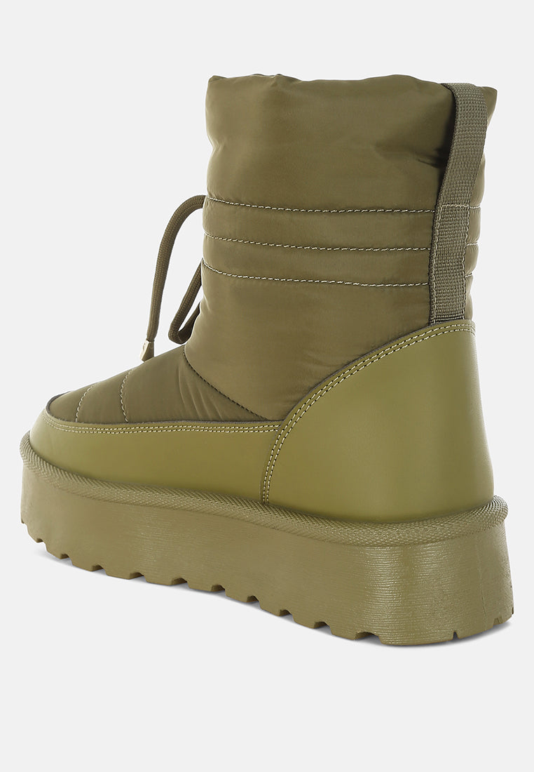 pacos high ankle chunky snow boots#color_khaki-green