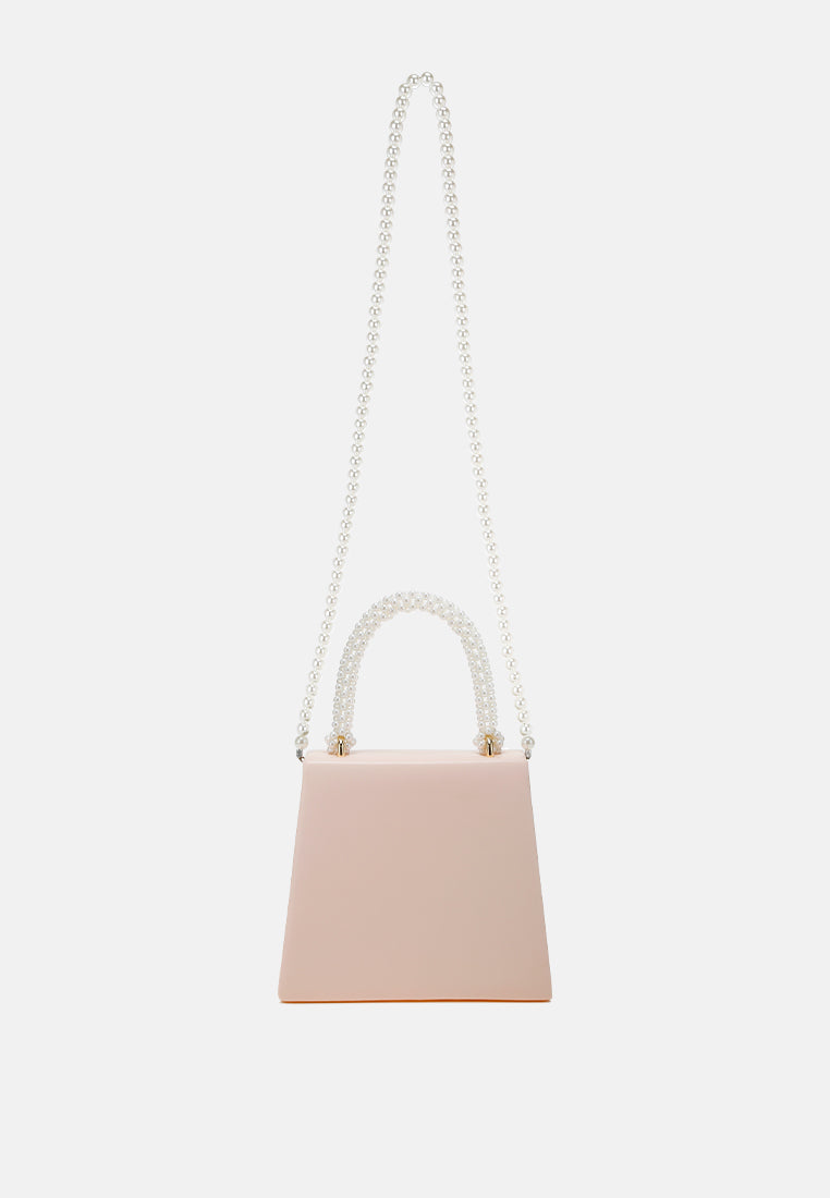 pearl top-handle diamante brooch bag by ruw#color_pink