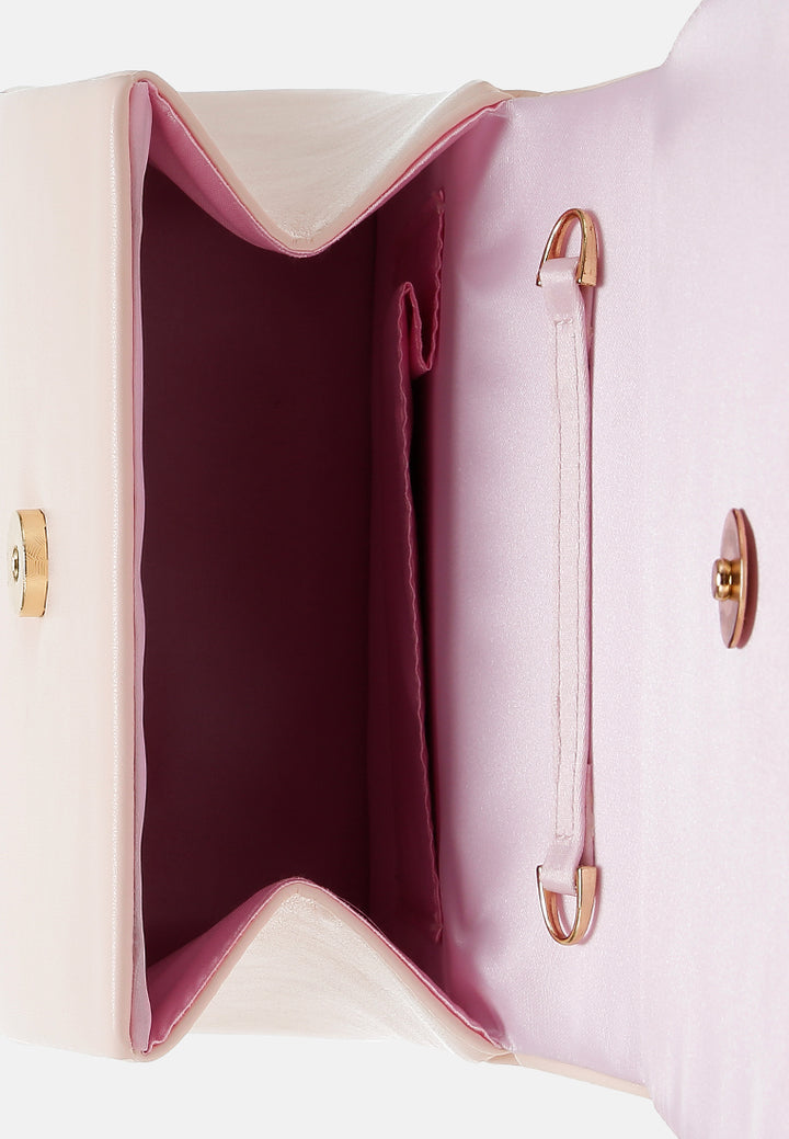 pearl top-handle diamante brooch bag by ruw#color_pink