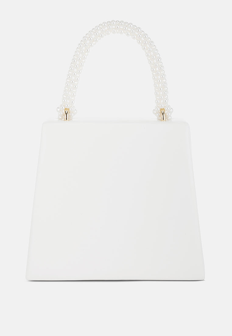 pearl top-handle diamante brooch bag by ruw#color_white