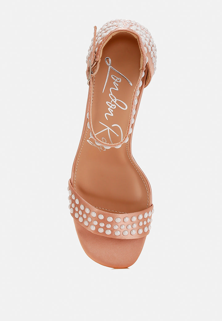 pearls embellished satin sandals by ruw#color_rose-gold