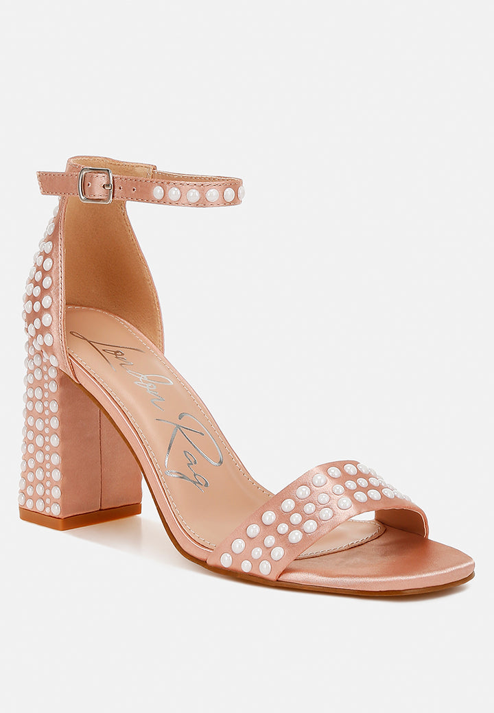 pearls embellished satin sandals by ruw#color_rose-gold