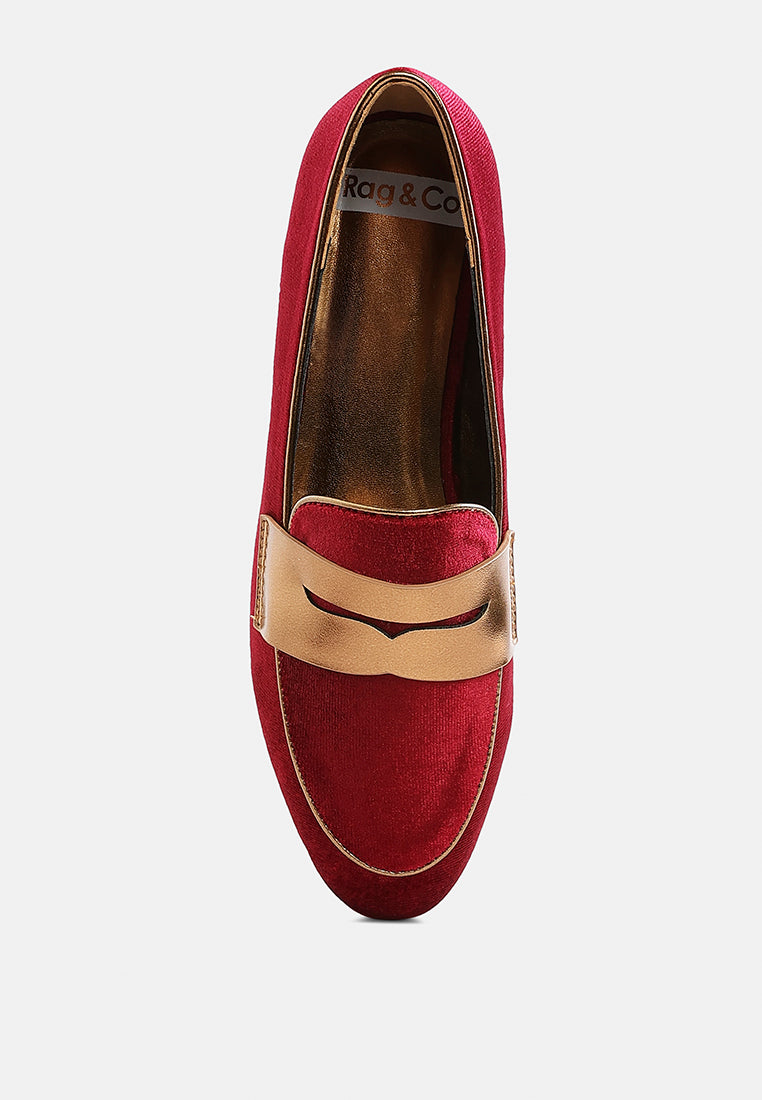 penny strap velvet loafers by ruw#color_burgundy