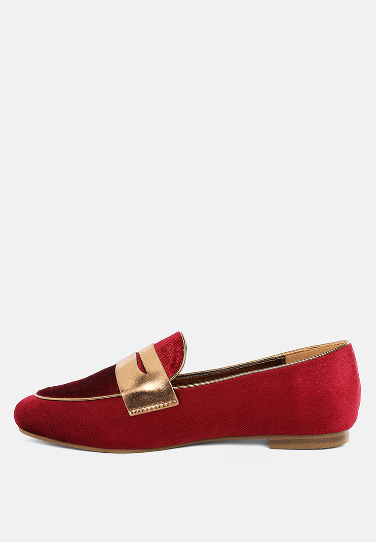 penny strap velvet loafers by ruw#color_burgundy