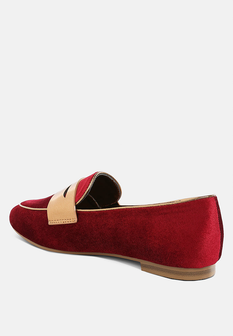 penny strap velvet loafers by ruw#color_burgundy