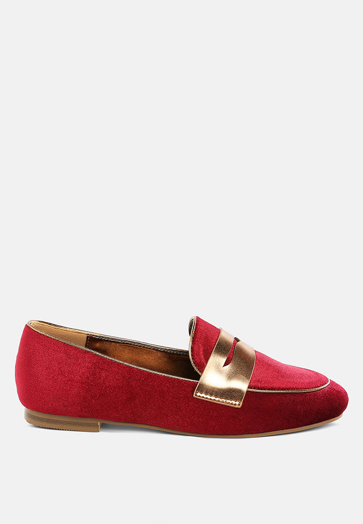 penny strap velvet loafers by ruw#color_burgundy