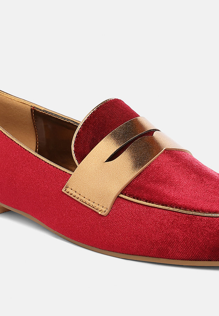 penny strap velvet loafers by ruw#color_burgundy