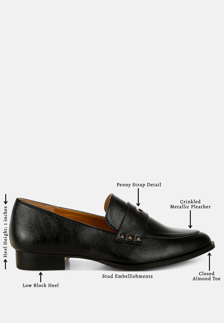 penny strap metallic loafers by ruw
#color_black