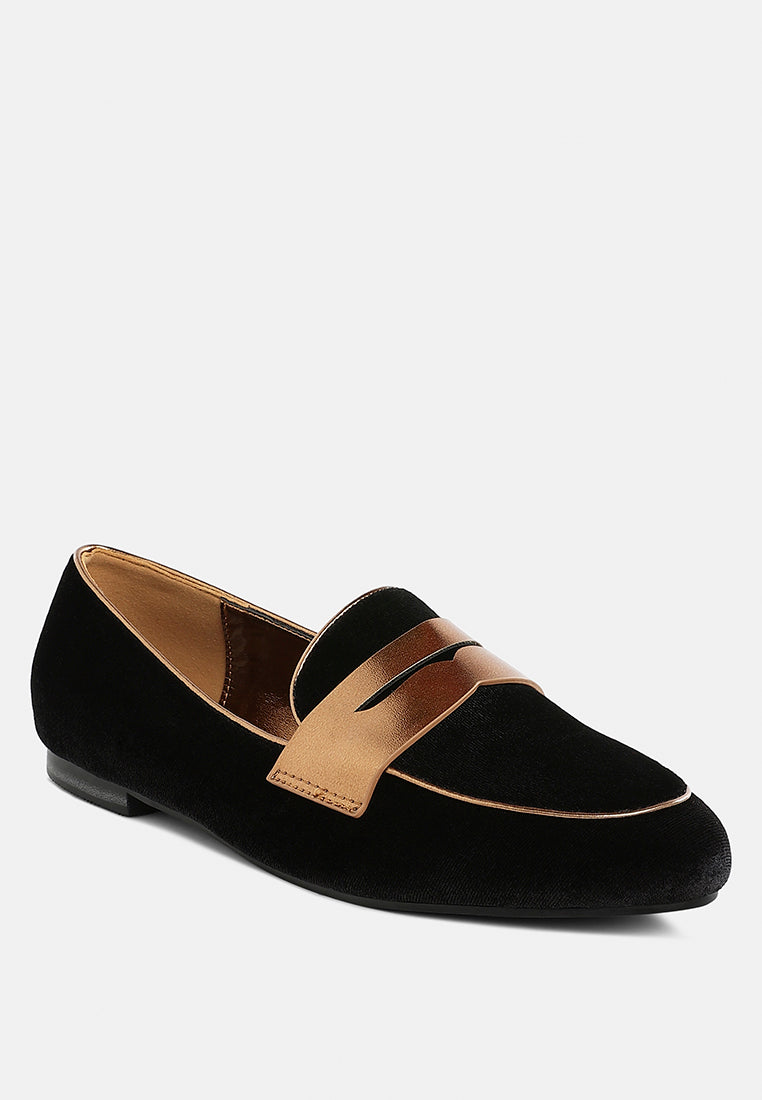 penny strap velvet loafers by ruw#color_black