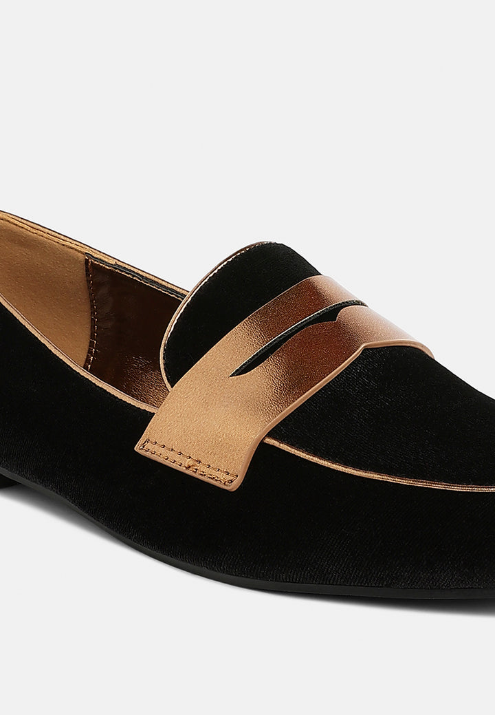 penny strap velvet loafers by ruw#color_black