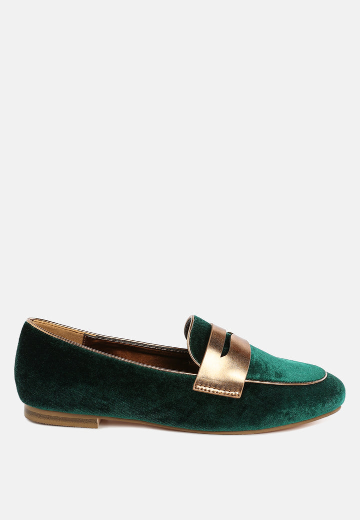 penny strap velvet loafers by ruw#color_green
