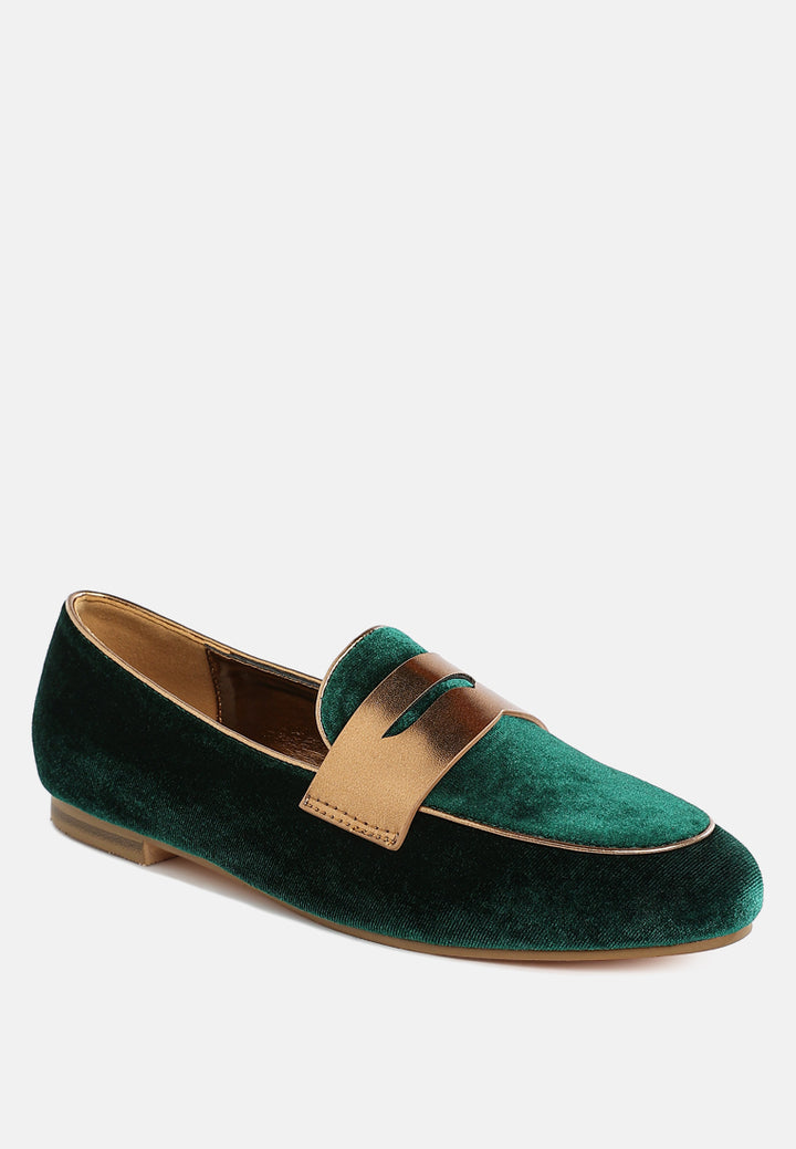 penny strap velvet loafers by ruw#color_green