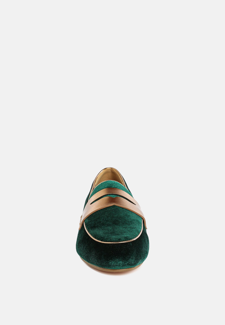 penny strap velvet loafers by ruw#color_green