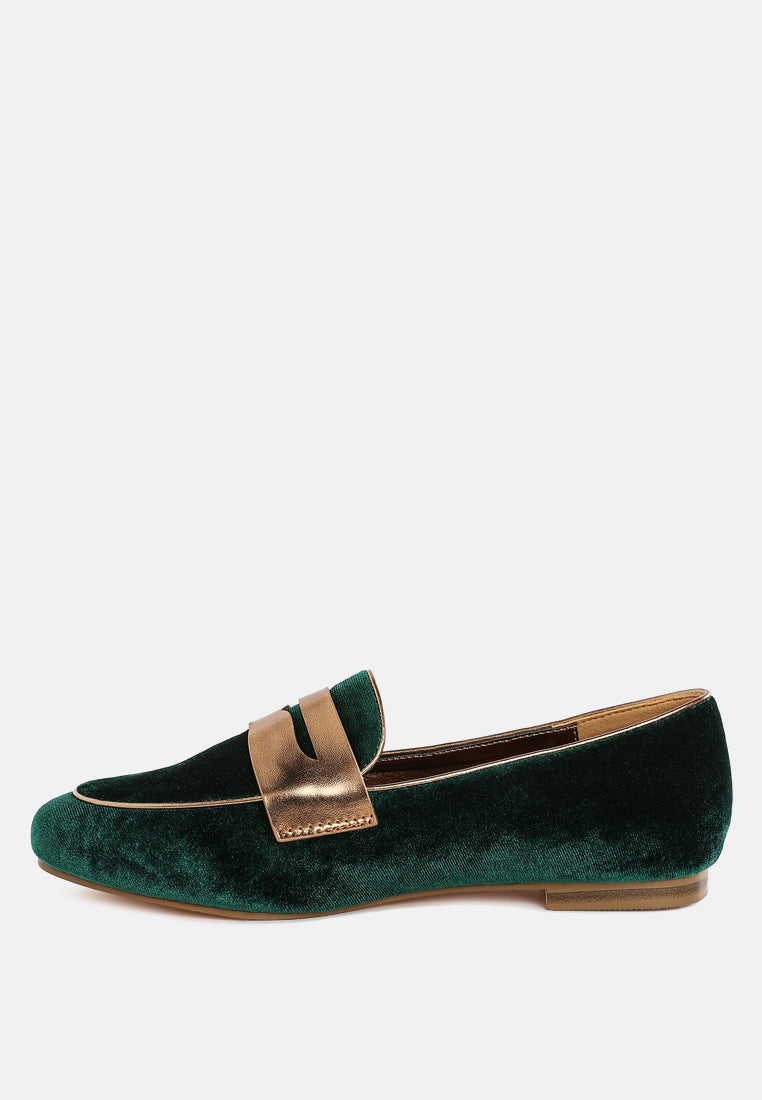 penny strap velvet loafers by ruw#color_green