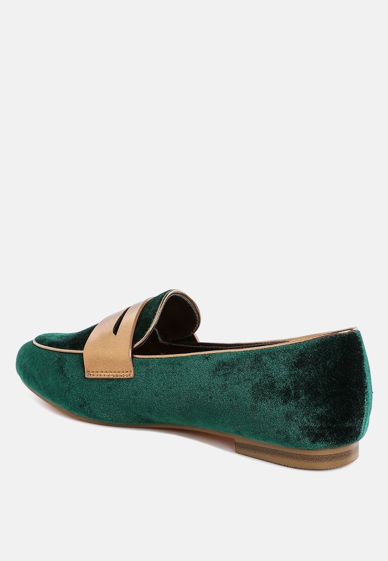 penny strap velvet loafers by ruw#color_green