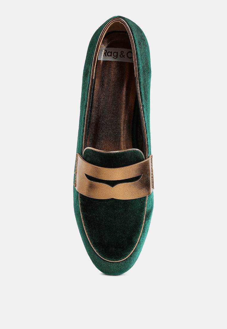 penny strap velvet loafers by ruw#color_green