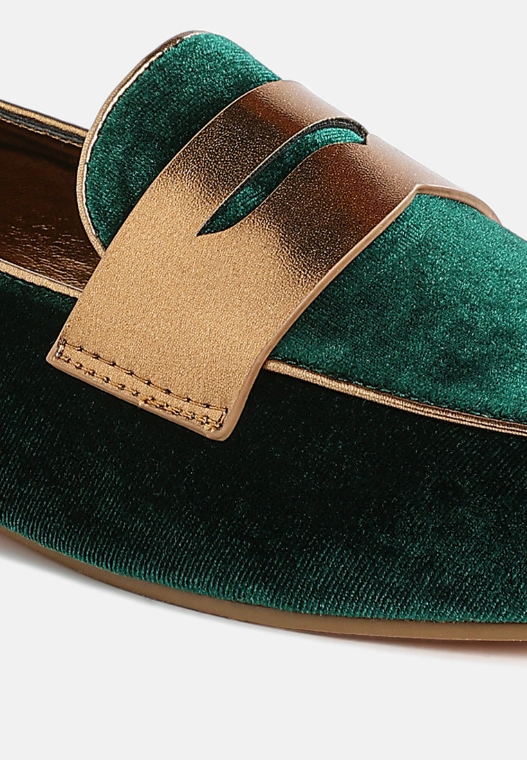 penny strap velvet loafers by ruw#color_green