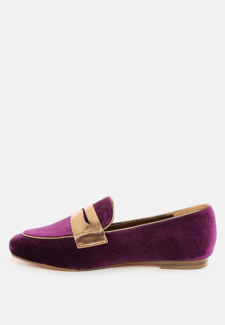 penny strap velvet loafers by ruw#color_purple