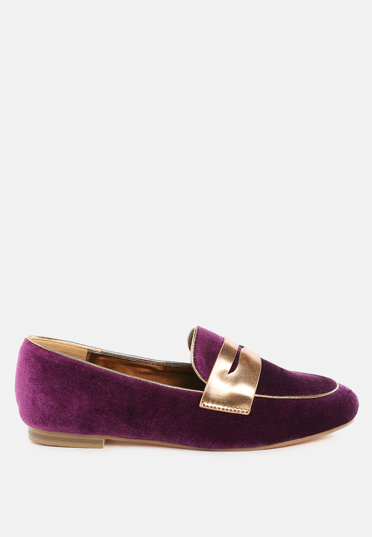 penny strap velvet loafers by ruw#color_purple