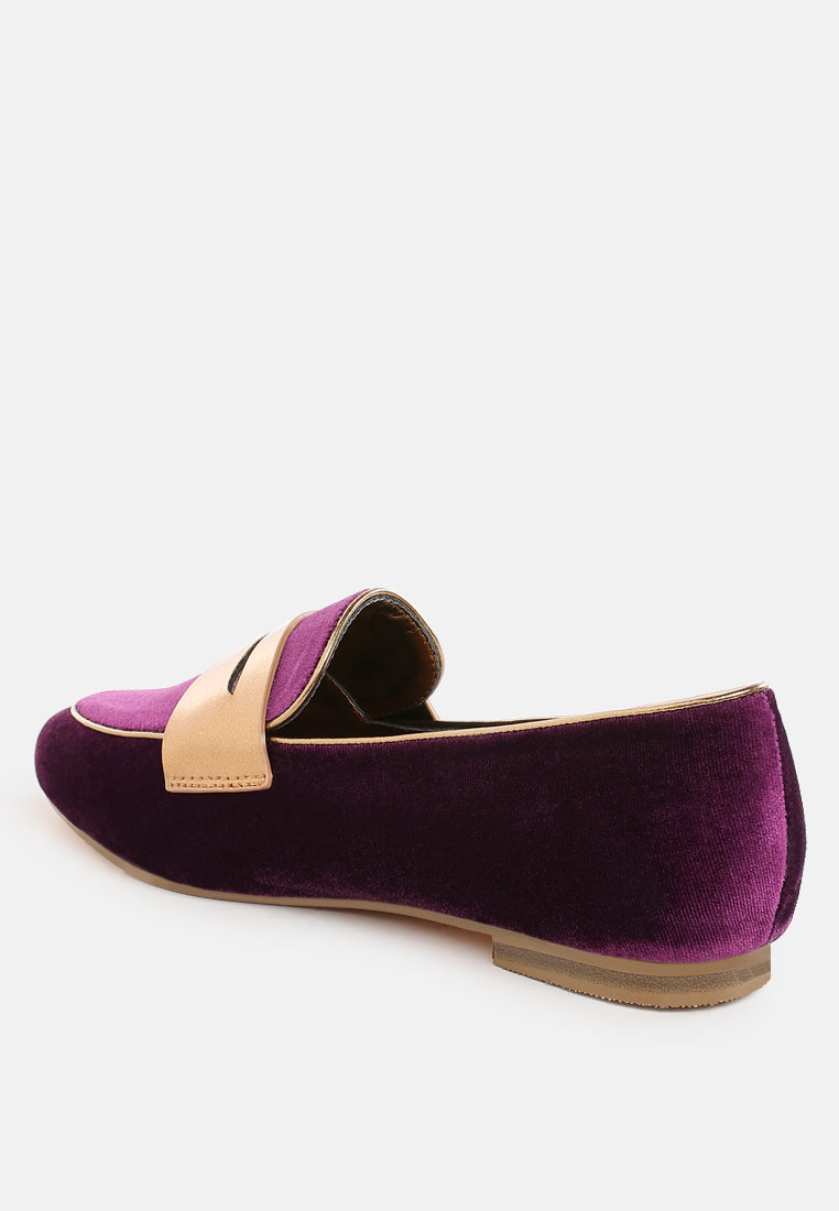 penny strap velvet loafers by ruw#color_purple