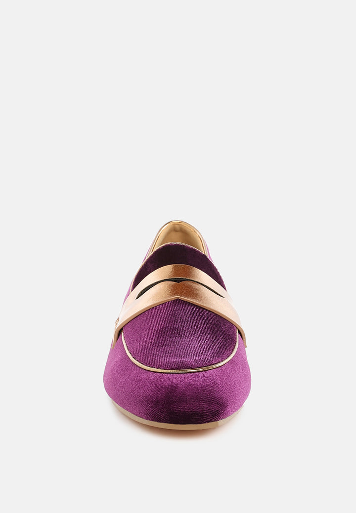 penny strap velvet loafers by ruw#color_purple