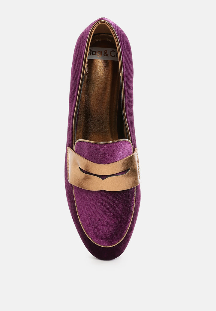 penny strap velvet loafers by ruw#color_purple