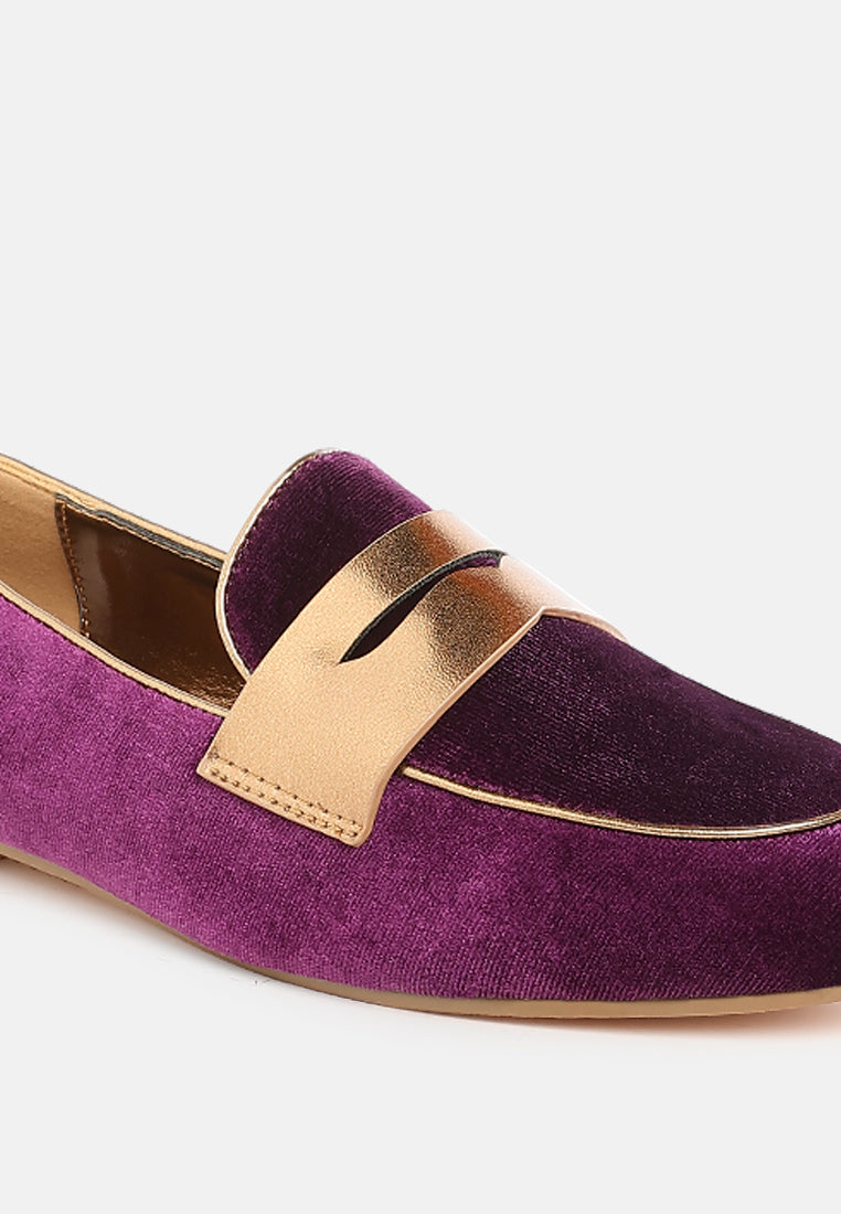 penny strap velvet loafers by ruw#color_purple