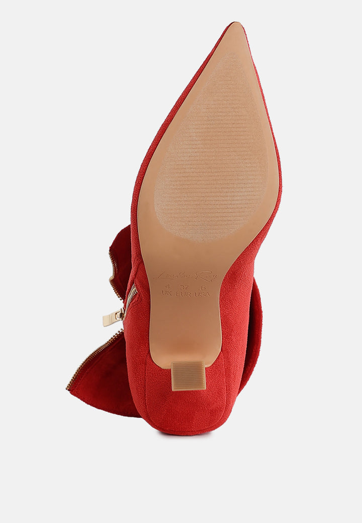 stud embellished foldover boots by ruw#color_red