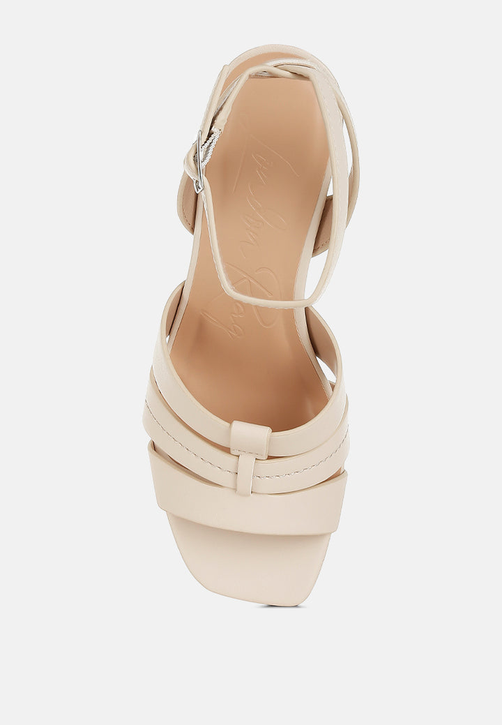 signora pin buckle ankle strap sandals#color_beige
