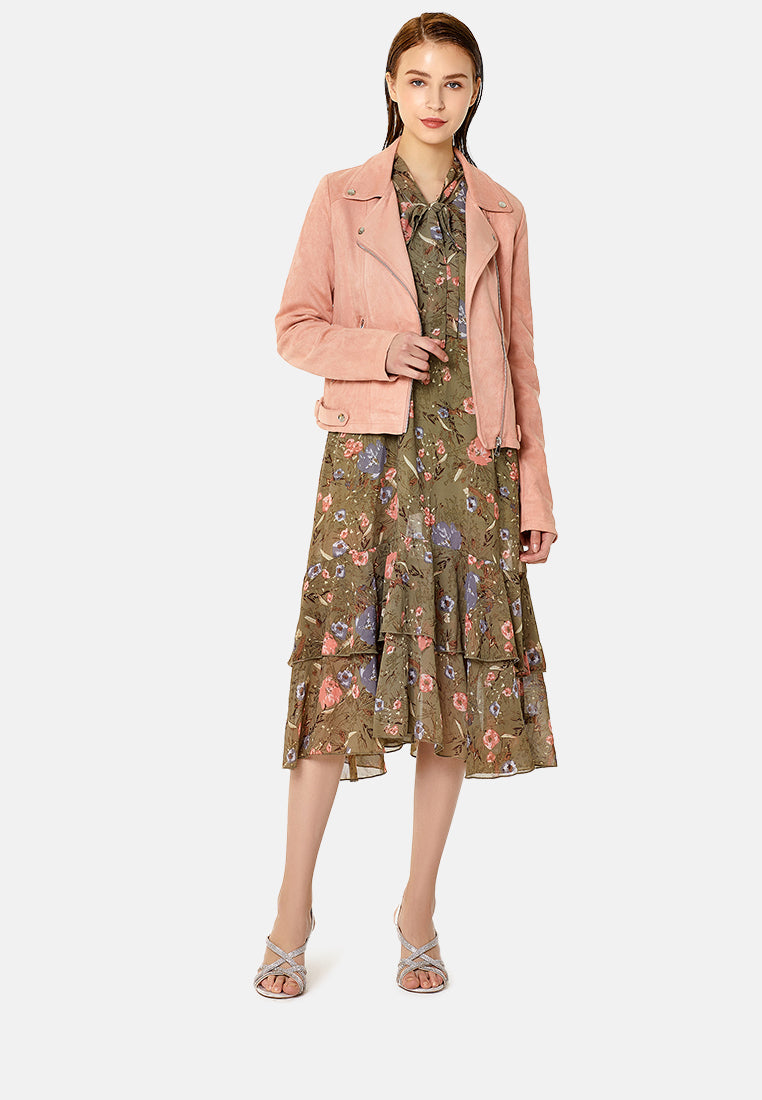 suede biker jacket#color_pink