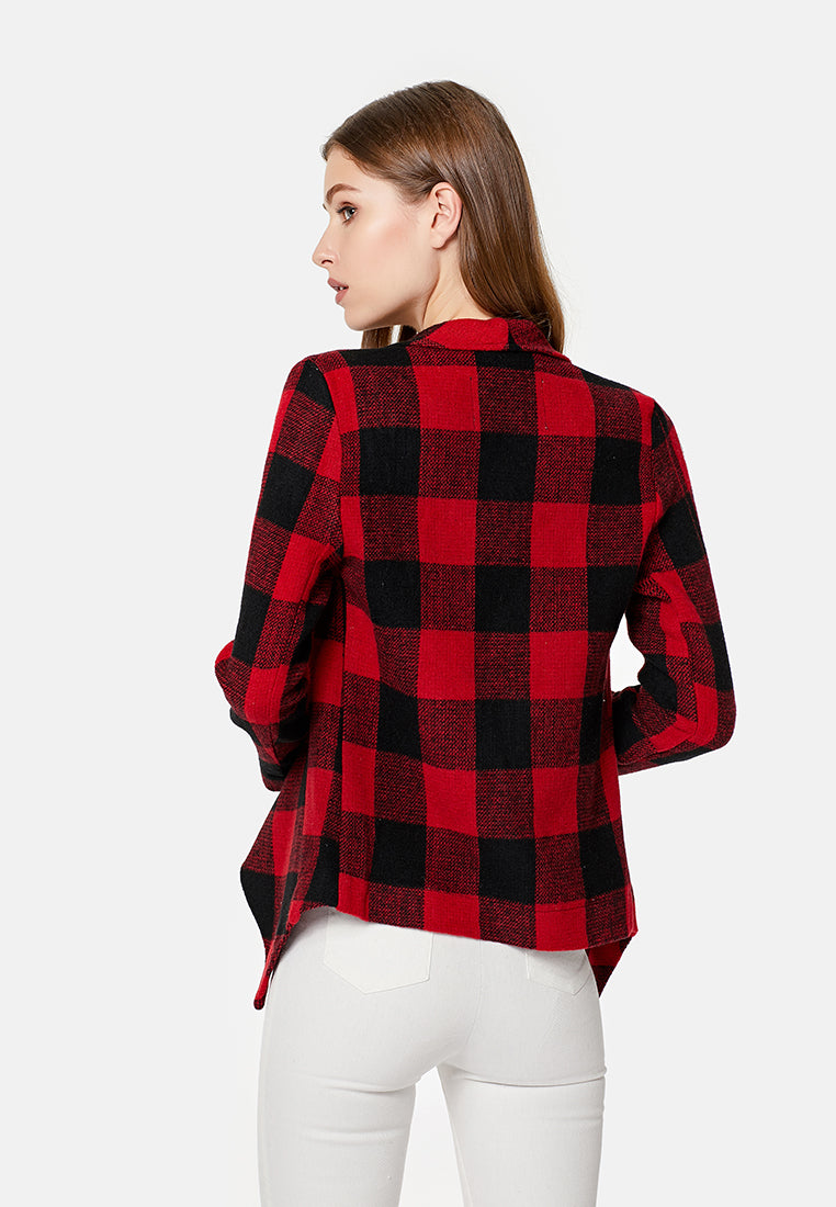 chessboard waterfall jacket#color_red-black