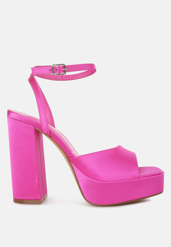 platform block heel sandals#color_pink