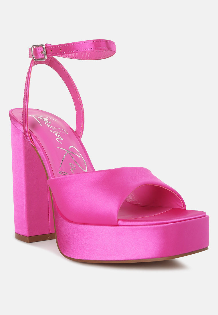 platform block heel sandals#color_pink