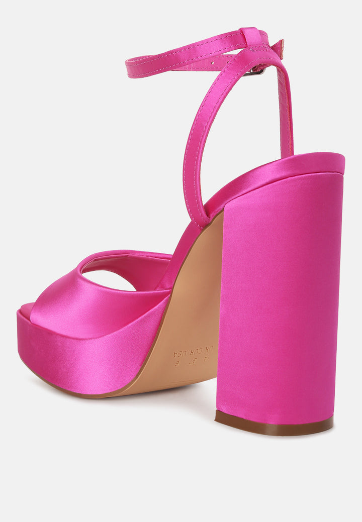 platform block heel sandals#color_pink