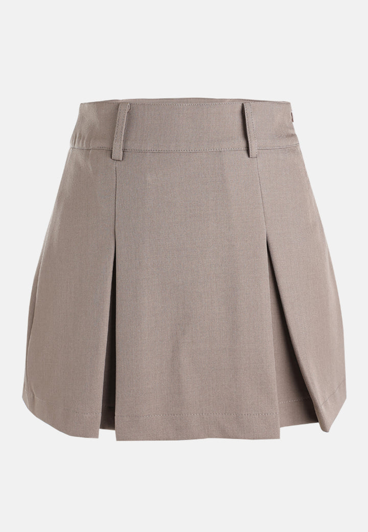 pleated mini skirt#color_mocha