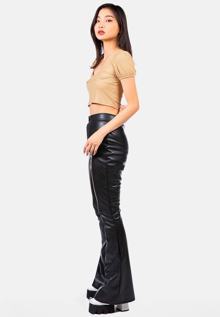 pleated v neck top#color_taupe