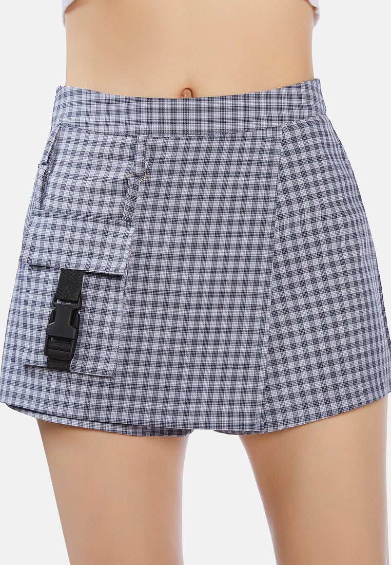 pocket of candies chequered skort#color_baby-blue