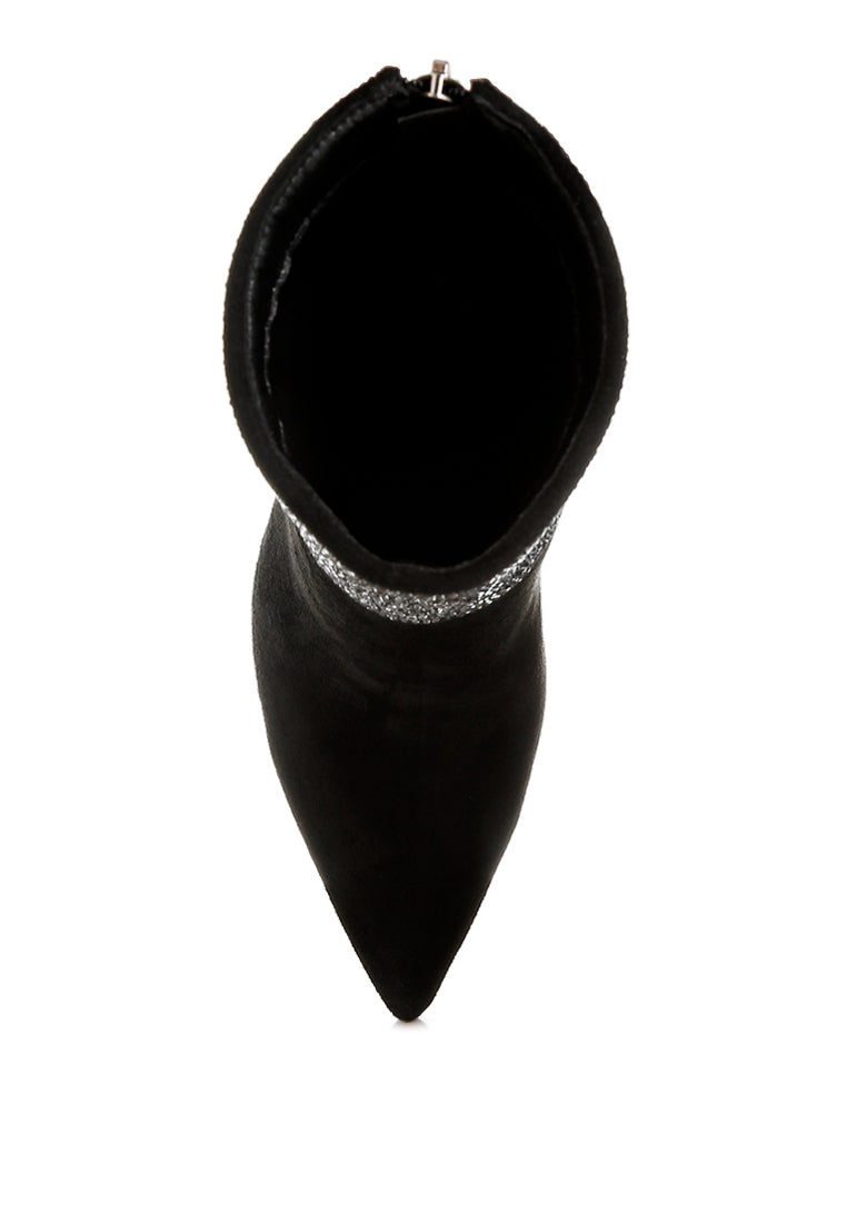 rhinestones embellished foldover boots by ruw#color_black