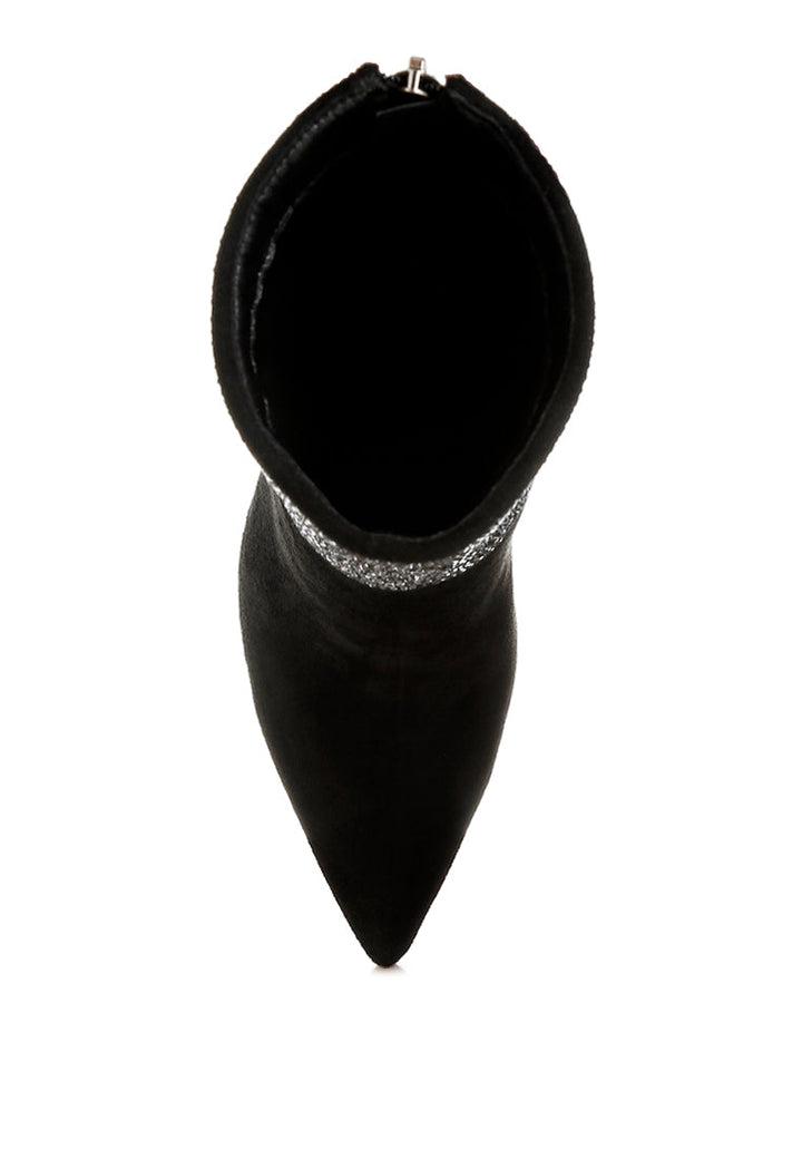 rhinestones embellished foldover boots by ruw#color_black