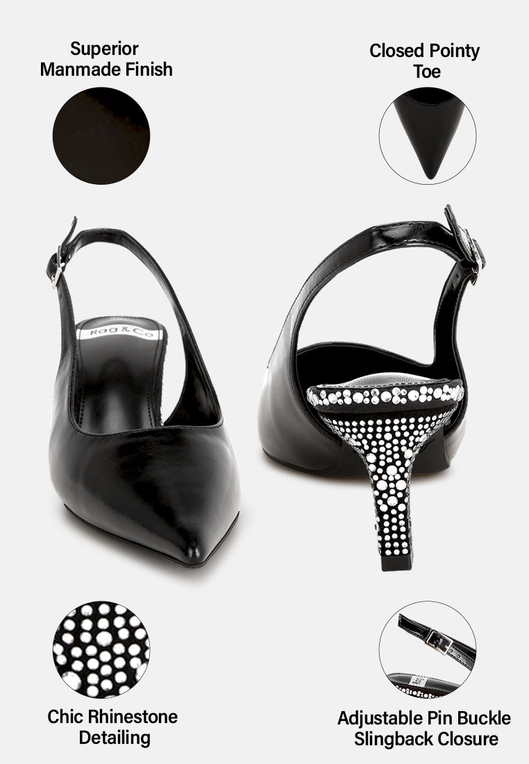 ondrila slingback embellished heels#color_black-smooth
