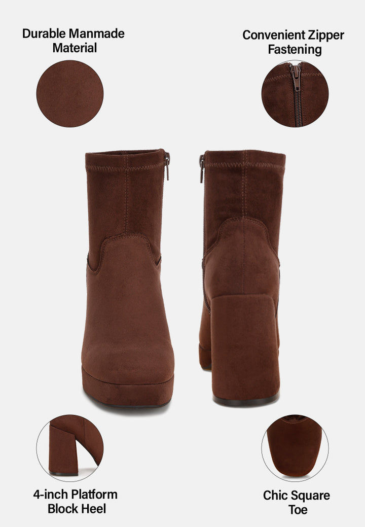 Antbera Elevated Square Toe Ankle Boots#color_brown-suede
