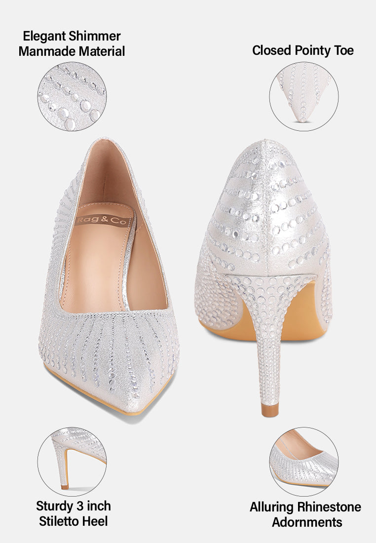 pitchers pointed toe stiletto heels#color_silver-suede