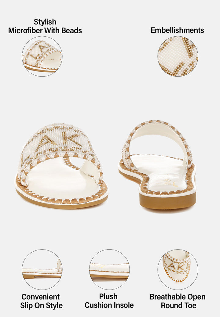 hot hub beaded lake como flat slip ons#color_beige